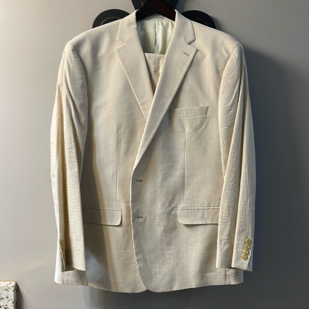 Ralph Lauren suit. 48R tan and cream